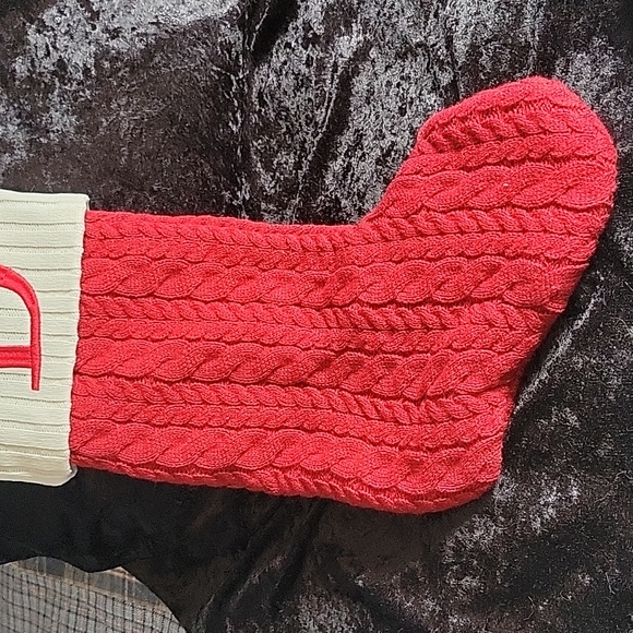 St. Nicholas Square LargeRed Knit Monogram Stocking Letter "D" - Picture 3 of 4